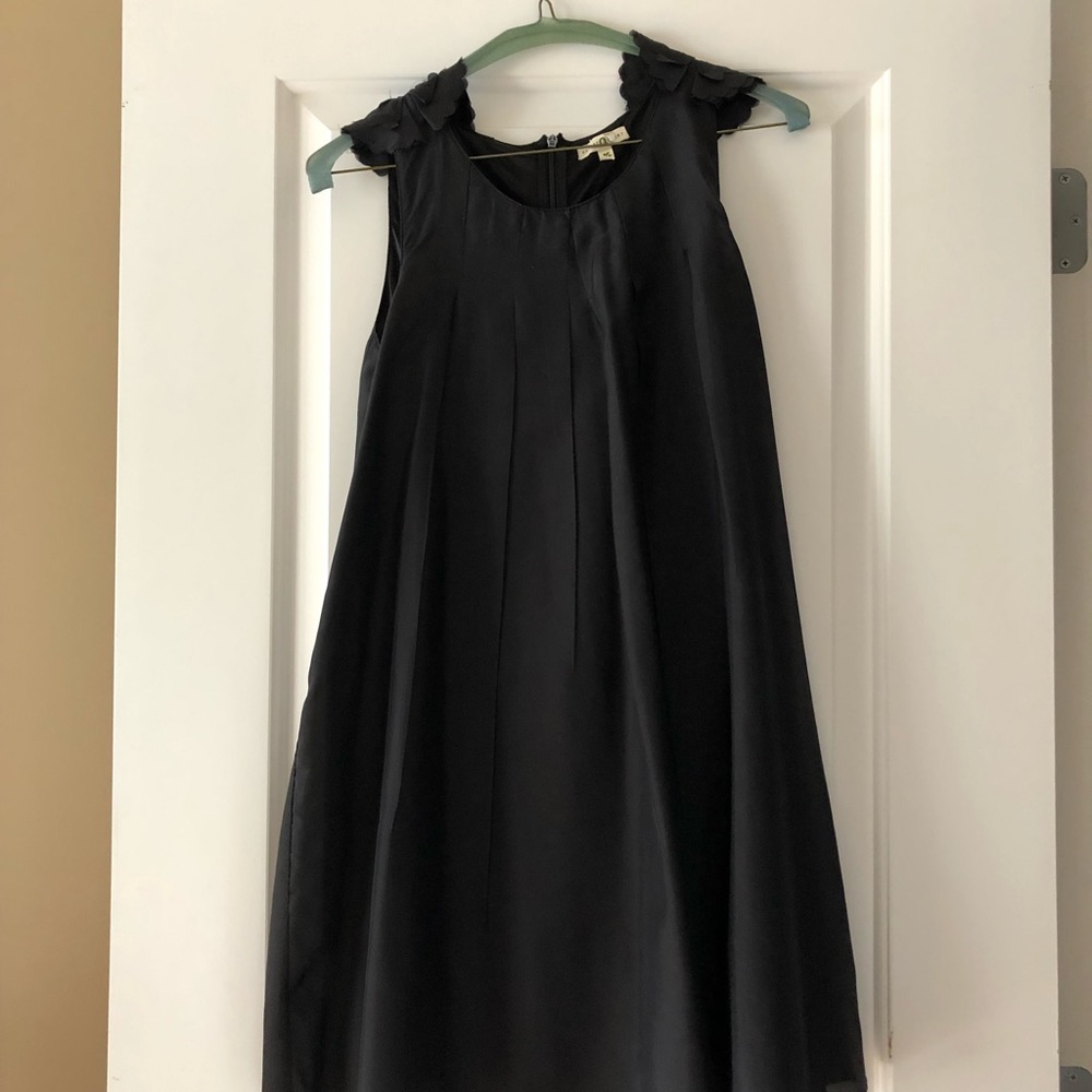 Classic Silk Black Dress in Size S with Sash